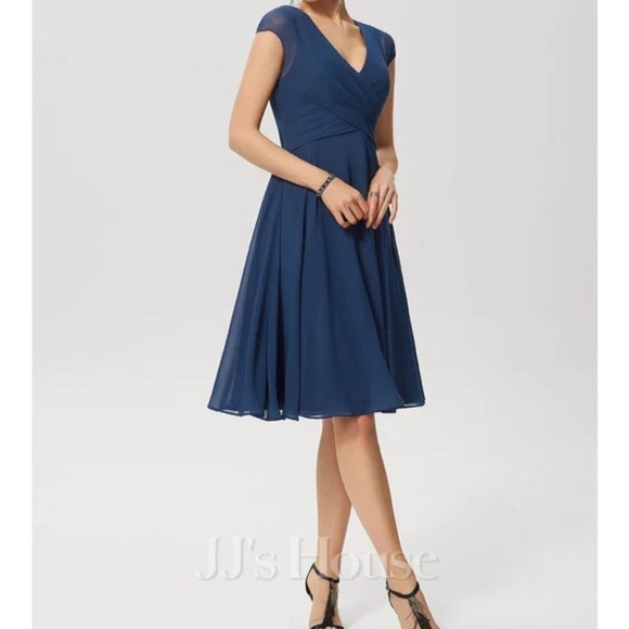 JJs House Elegant Navy Blue Dress - Picture 2 of 6